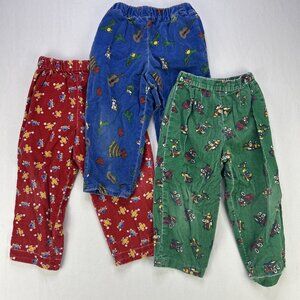 Vintage Boys Corduroy Pants Toddler 3T Blue Red Green Lot 80s 90s Hand Made